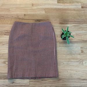 LOFT 2P Wool Houndstooth Pencil Skirt EUC